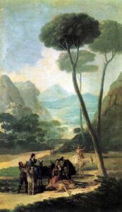 La chute, ou l'accident par Goya