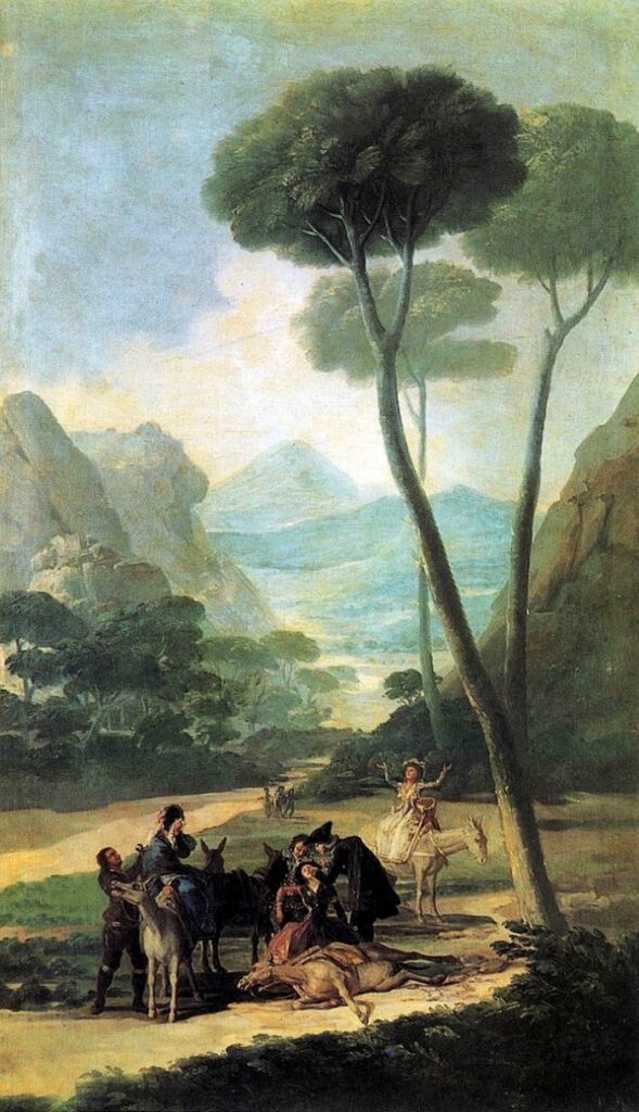 La chute, ou l'accident par Goya