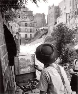 Le peintre de la rue Vilin, Paris par Willy Ronis