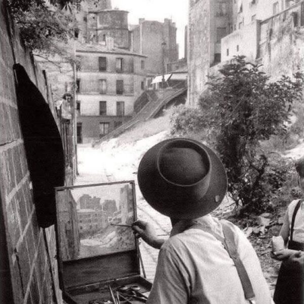 Le peintre de la rue Vilin, Paris par Willy Ronis