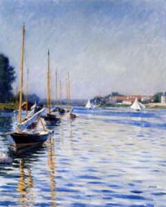 Bateaux sur la Seine à Argenteuil par Gustave Caillebotte