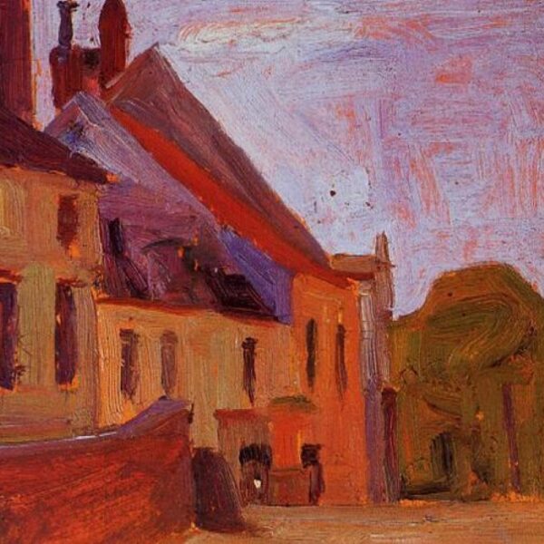 Maisons sur la place de la ville de Klosterneuberg (1908) par Egon Schiele