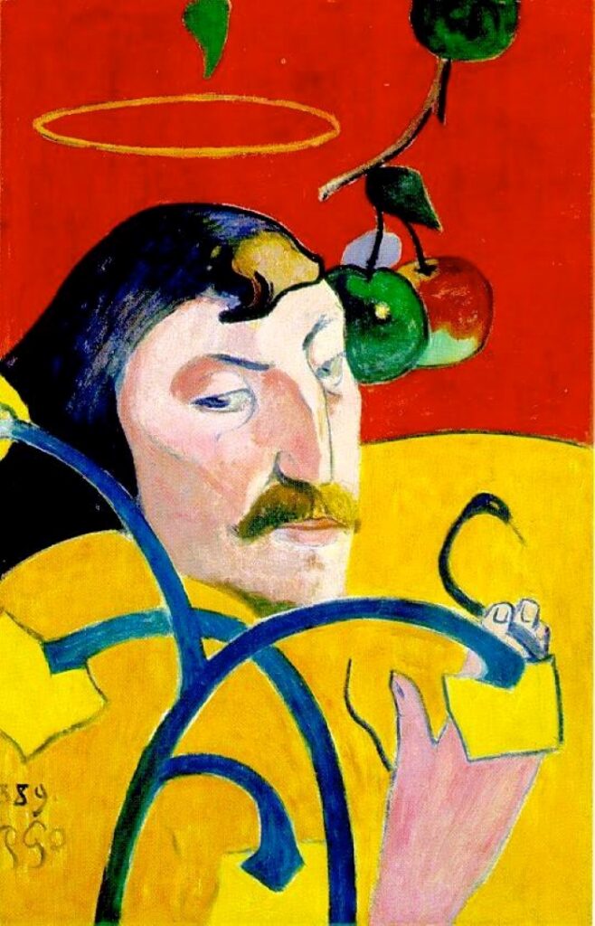 Autoportrait à l'auréole (1889) par Paul Gauguin