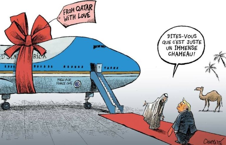 Cadeau du Qatar à Trump, dessin de Chappatte