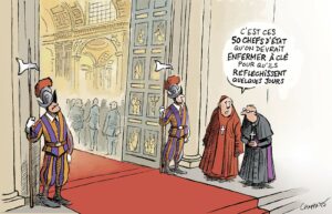 Enterrement du Pape, dessin de Chappatte