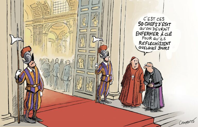 Enterrement du Pape, dessin de Chappatte