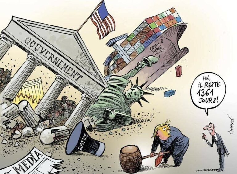 Les 100 jours de Trump, dessin de Chappatte