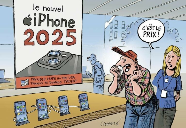 Nouveau prix de l'iPhone, dessin de Chappatte