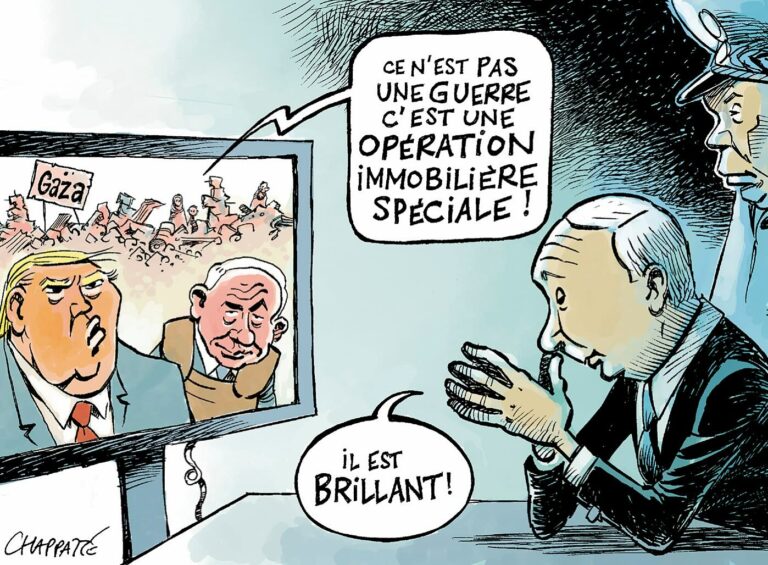 Poutine content de Trump, dessin de Chappatte