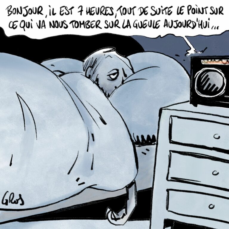 Il est 7 heures, dessin de Pascal GRos