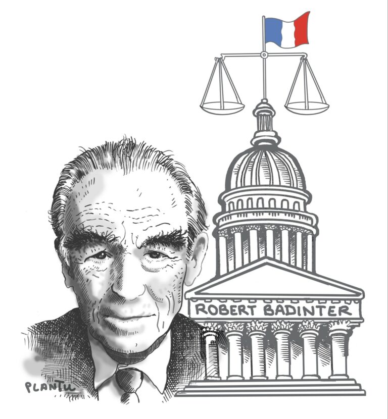 Badinter au Panthéon, dessin de Plantu