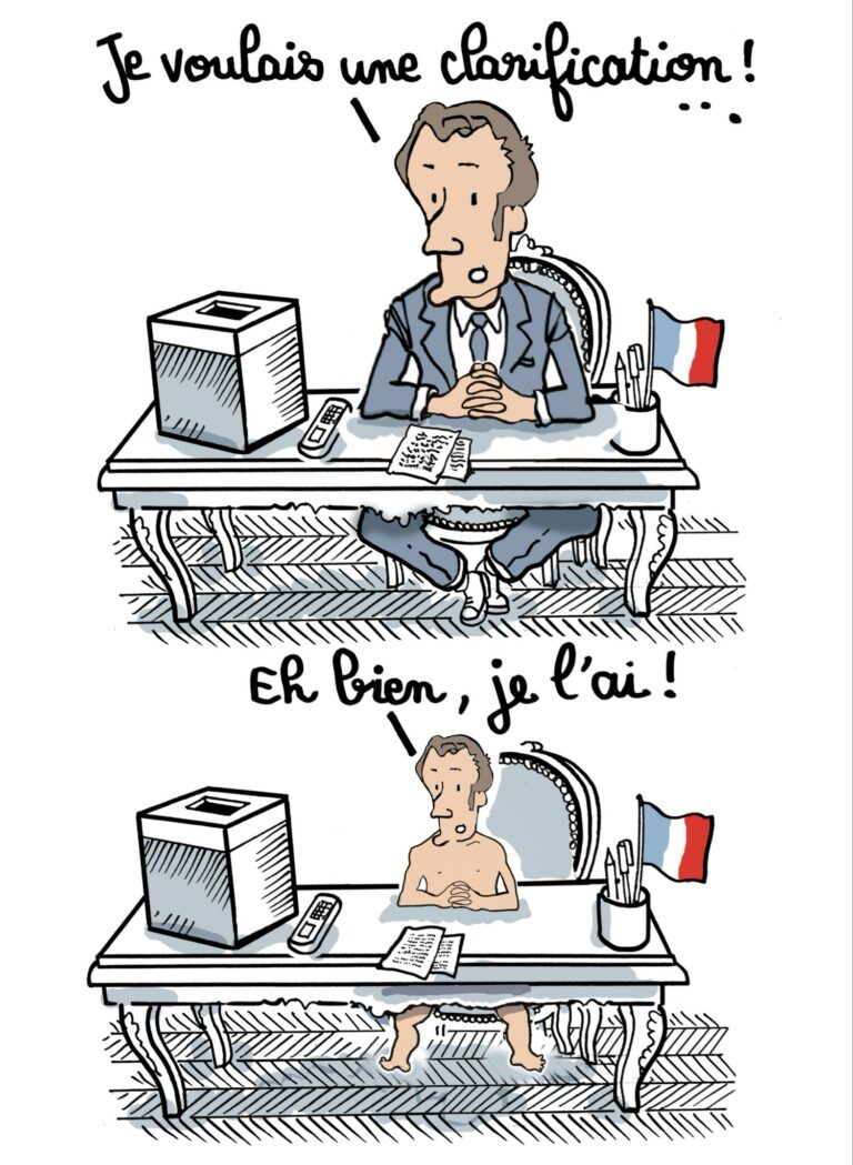 Macron après la dissolution, dessin de Plantu