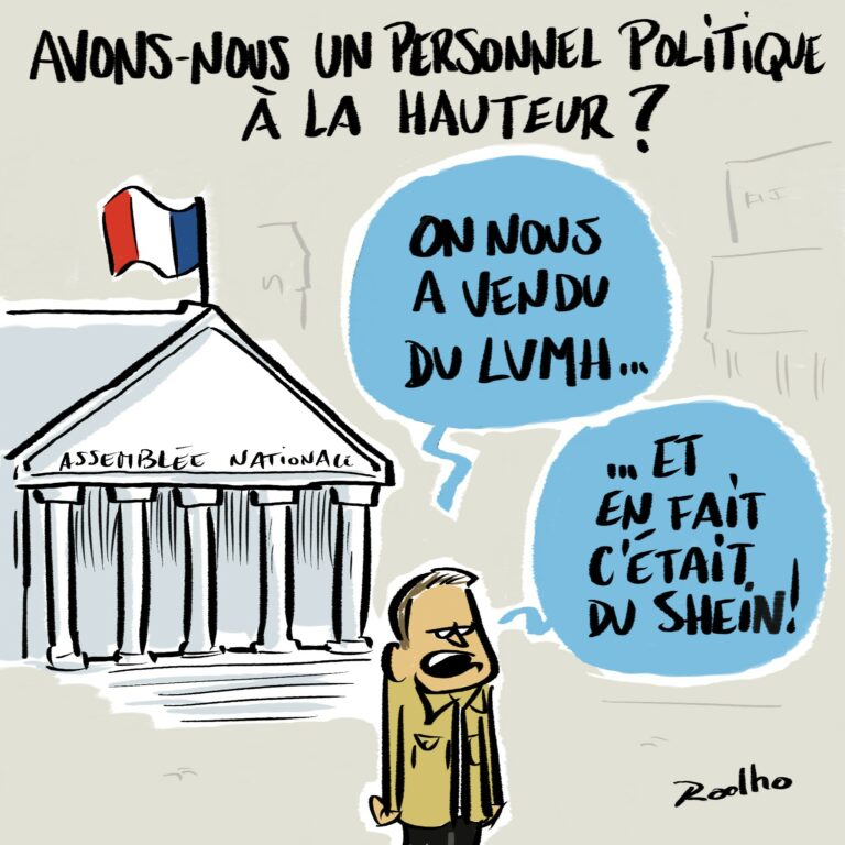 Dessin de Rodho dans le journal de la buvette de l'Assemblée Nationale