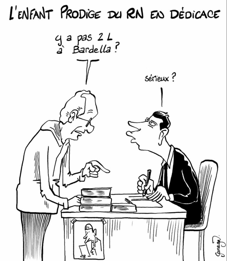 Nouveau livre de Bardella, dessin de Sanaga