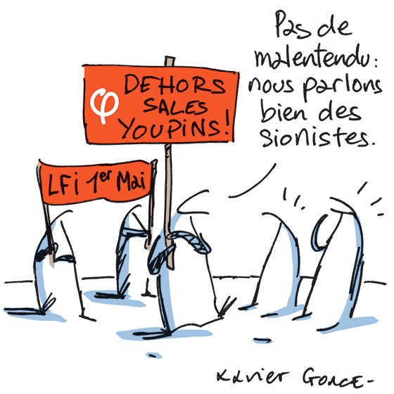 Antisémitisme chez LFI, dessin de Xavier Gorce