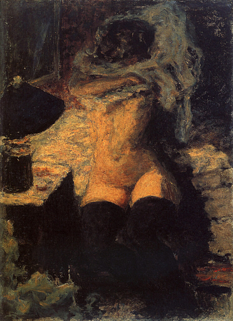 Femme nue en bas noirs, vers 1900 par Pierre Bonnard