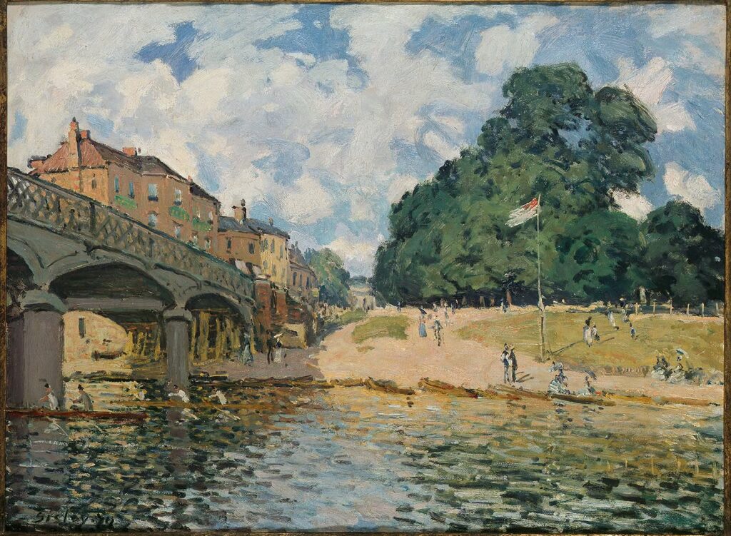 Pont à Hampton Court par Alfred Sisley