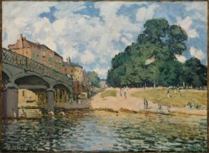 Pont à Hampton Court par Alfred Sisley