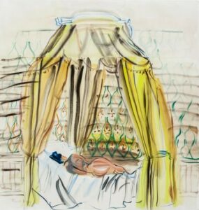 Nu couché sous le baldaquin par Raoul Dufy