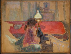 Femme avec une lampe par Pierre Bonnard