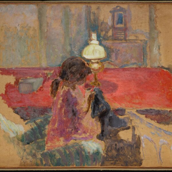 Femme avec une lampe par Pierre Bonnard