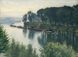 Remorqueur sur la Seine à Méricourt par Albert Marquet