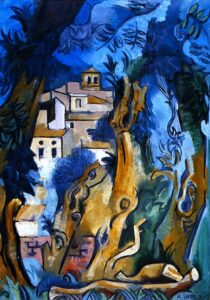 Arbre mort avec Mirmande en arrière-plan par André Lhote