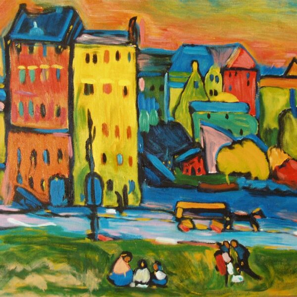 Maisons à Munich (1908) - Wassily Kandinsky